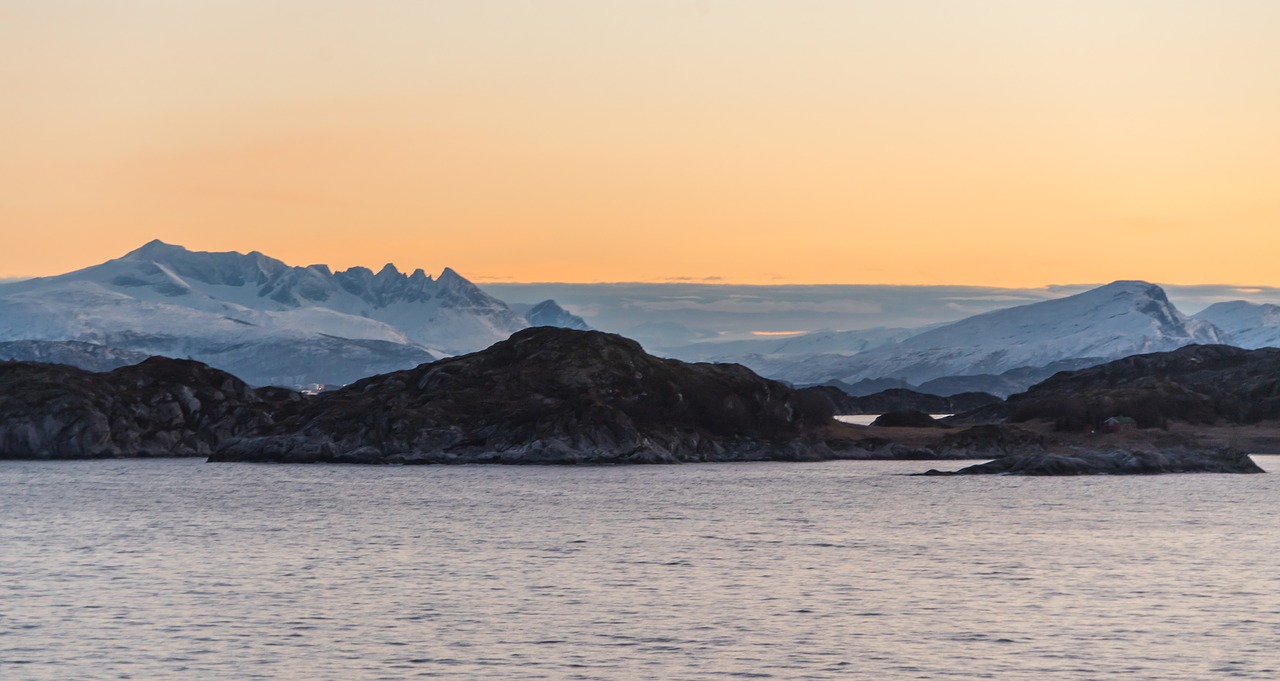 norway coast sunset fjord free photo