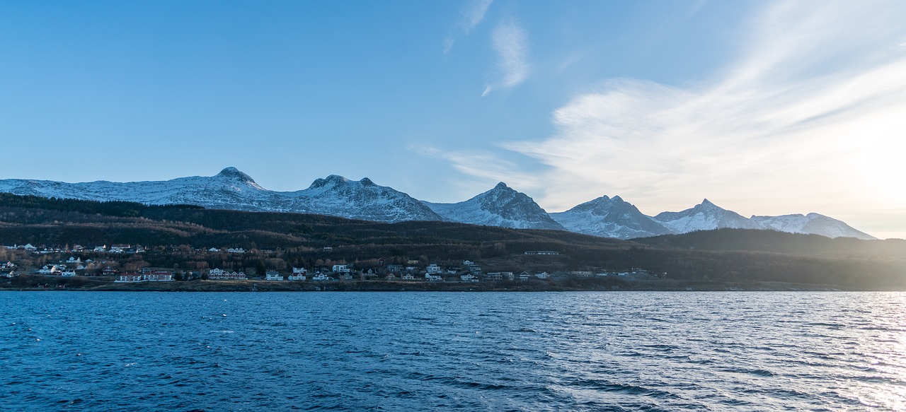 norway coast seven sisters mountain range free photo