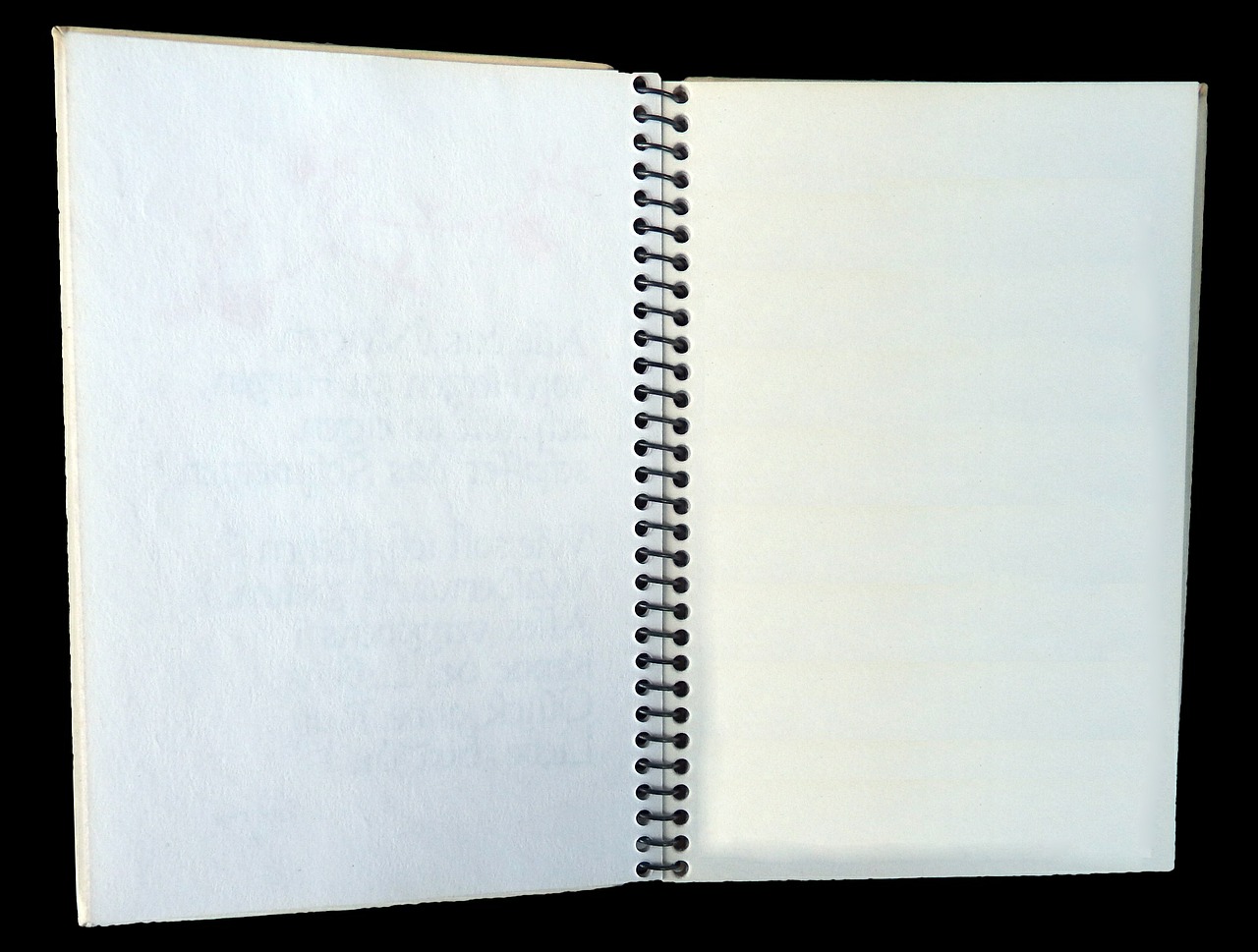 notebook open isolated free photo