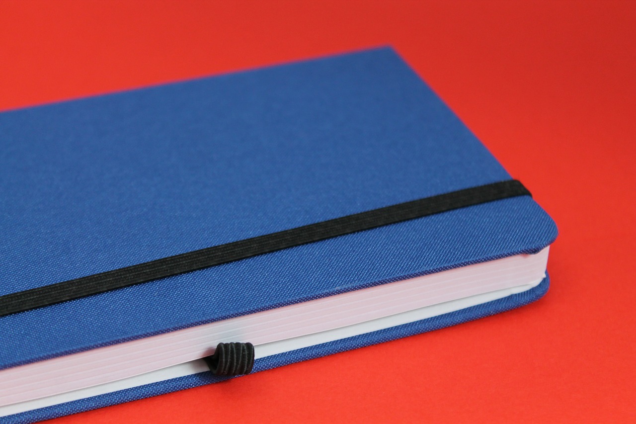 notebook blue red free photo