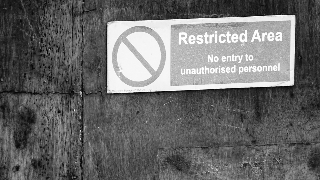 notice restricted caution free photo