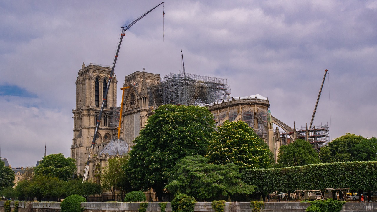 notre dame is damaged  places of interest  historically free photo