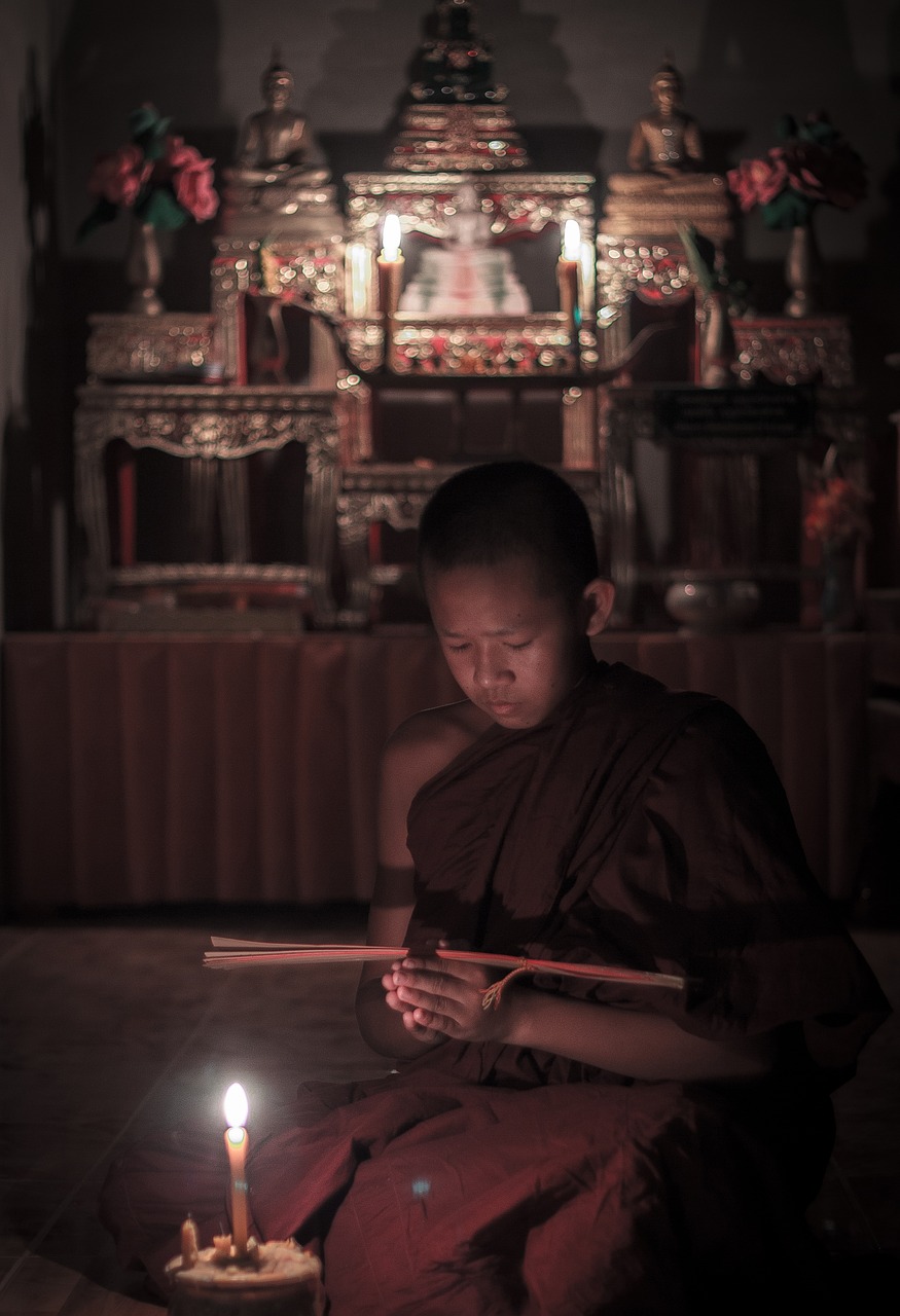 novice  monks  buddhism free photo