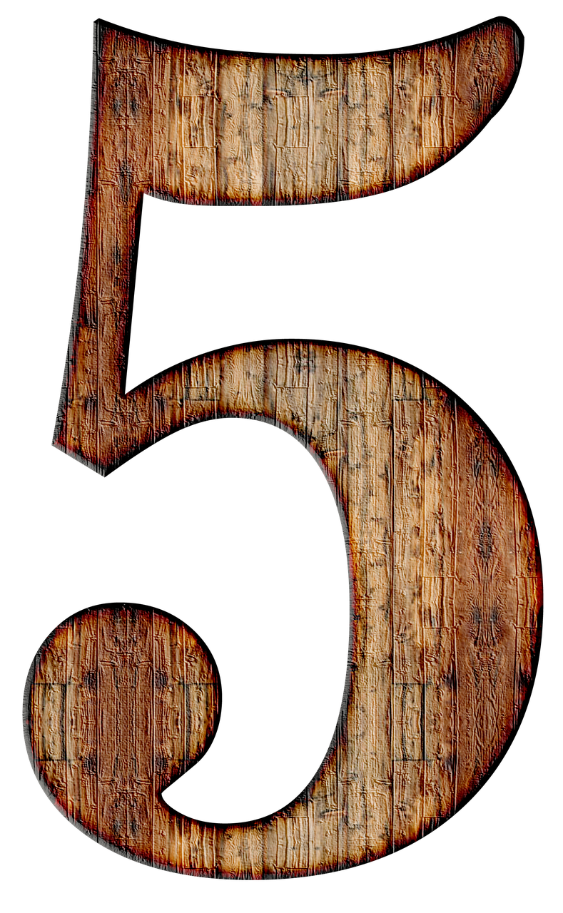 number 5 five free photo