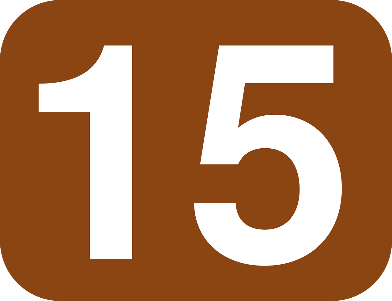 number,15,rounded,rectangle,brown,white,free vector graphics,free pictures, free photos, free images, royalty free, free illustrations, public domain