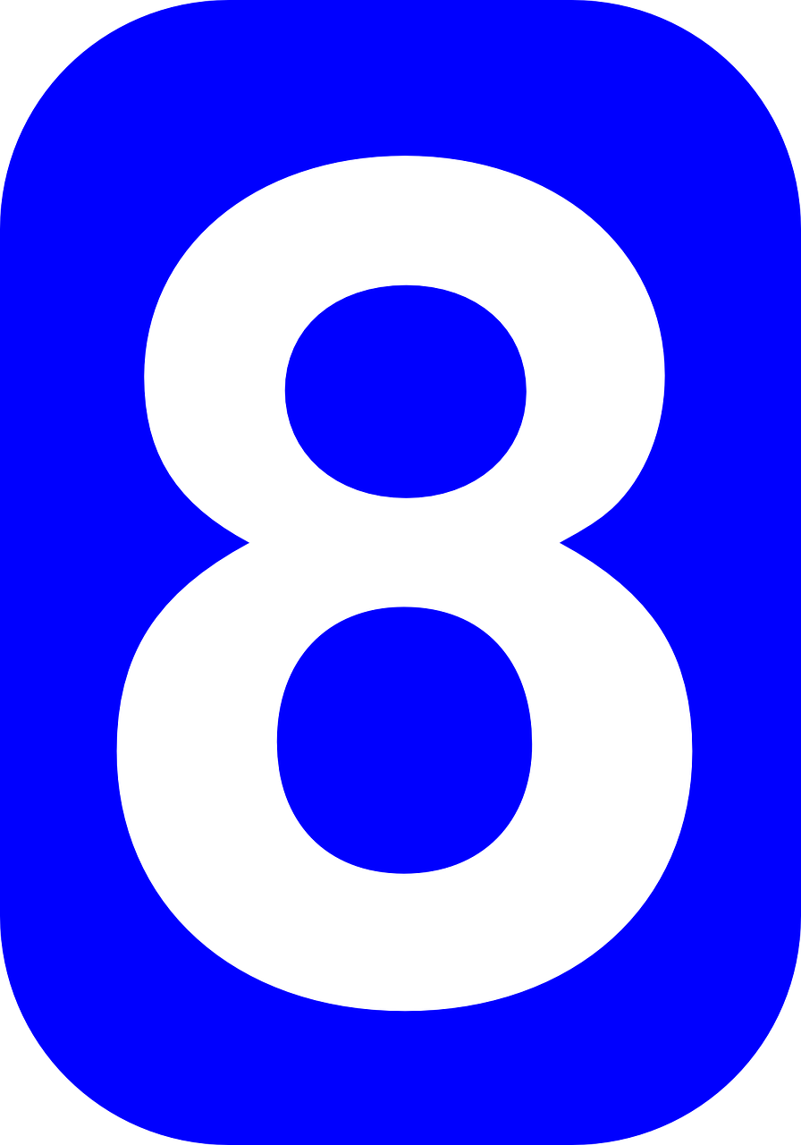 number 8 rounded free photo