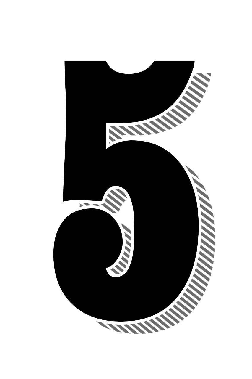 numbers 5 five free photo