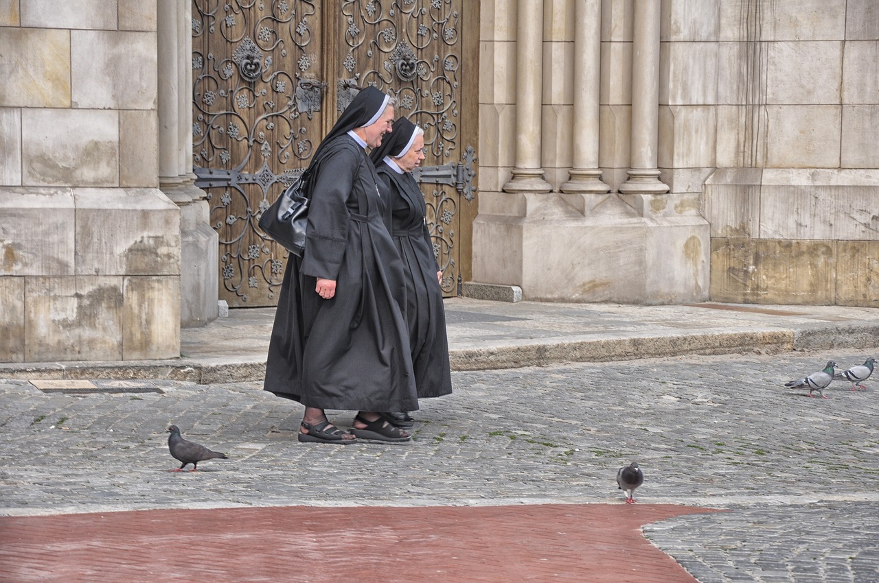 nuns the cathedral the basilica free photo