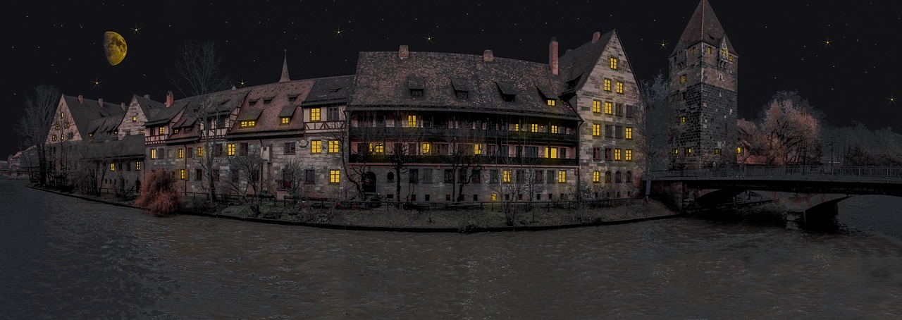 nuremberg old town night free photo