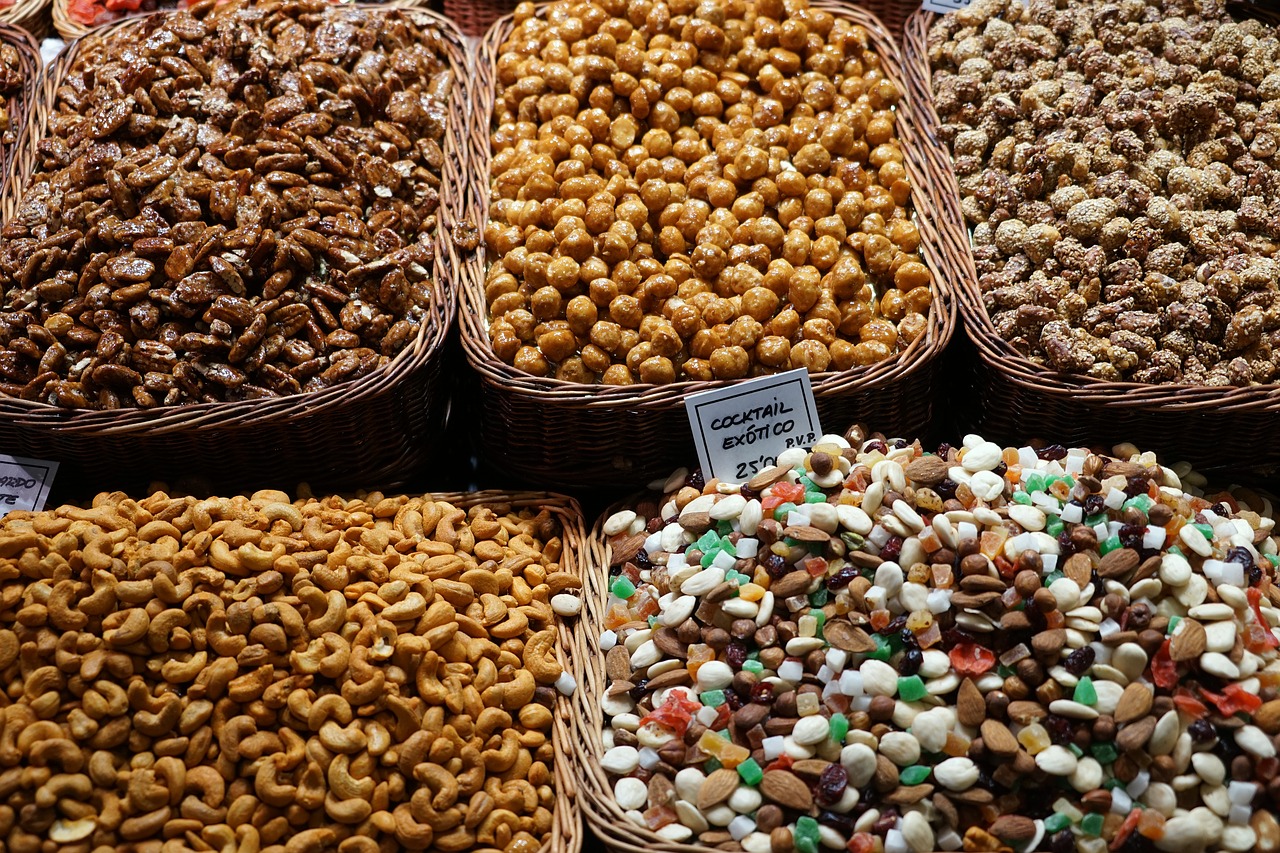 nuts market market stall free photo