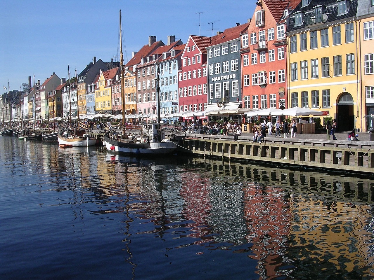 nyhavn district water reflection free photo