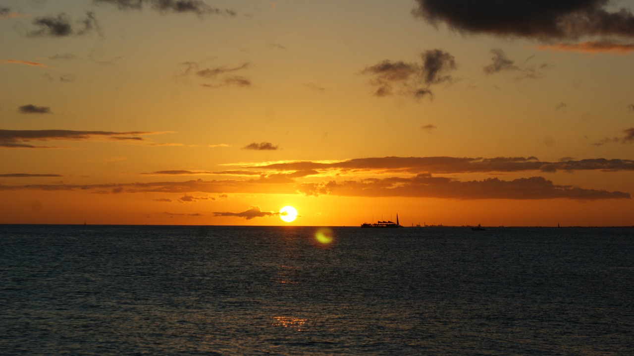 oahu hawaii sunset free photo