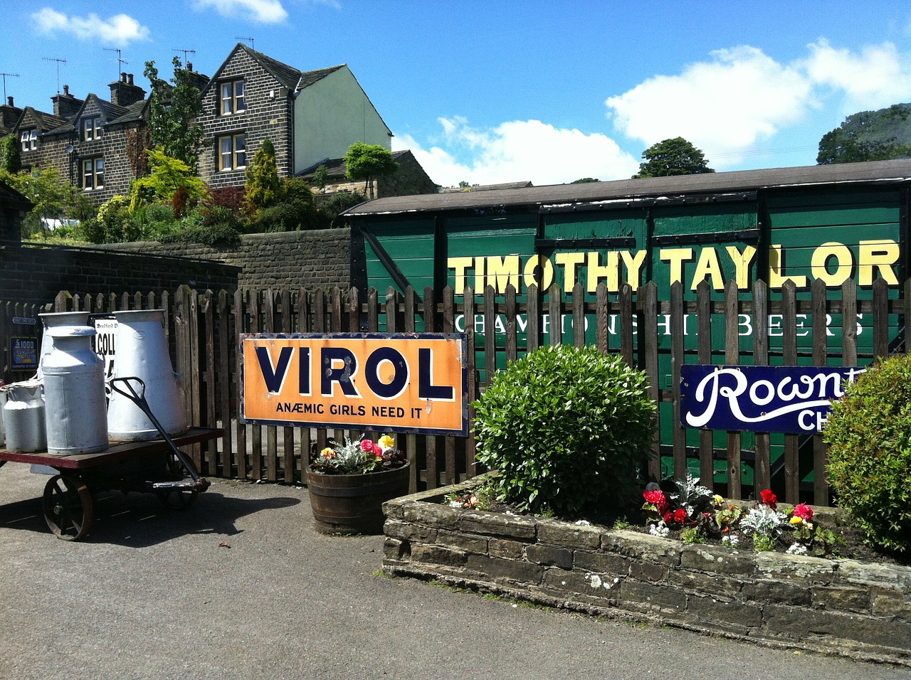 oakworth station leeds vintage adverts free photo