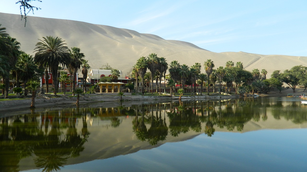 oasis of huacachina ica - peru water mirror free photo