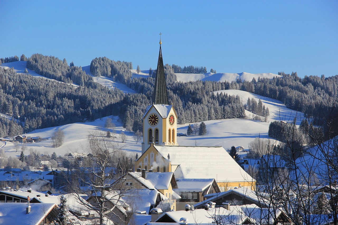 oberstaufen town view church free photo