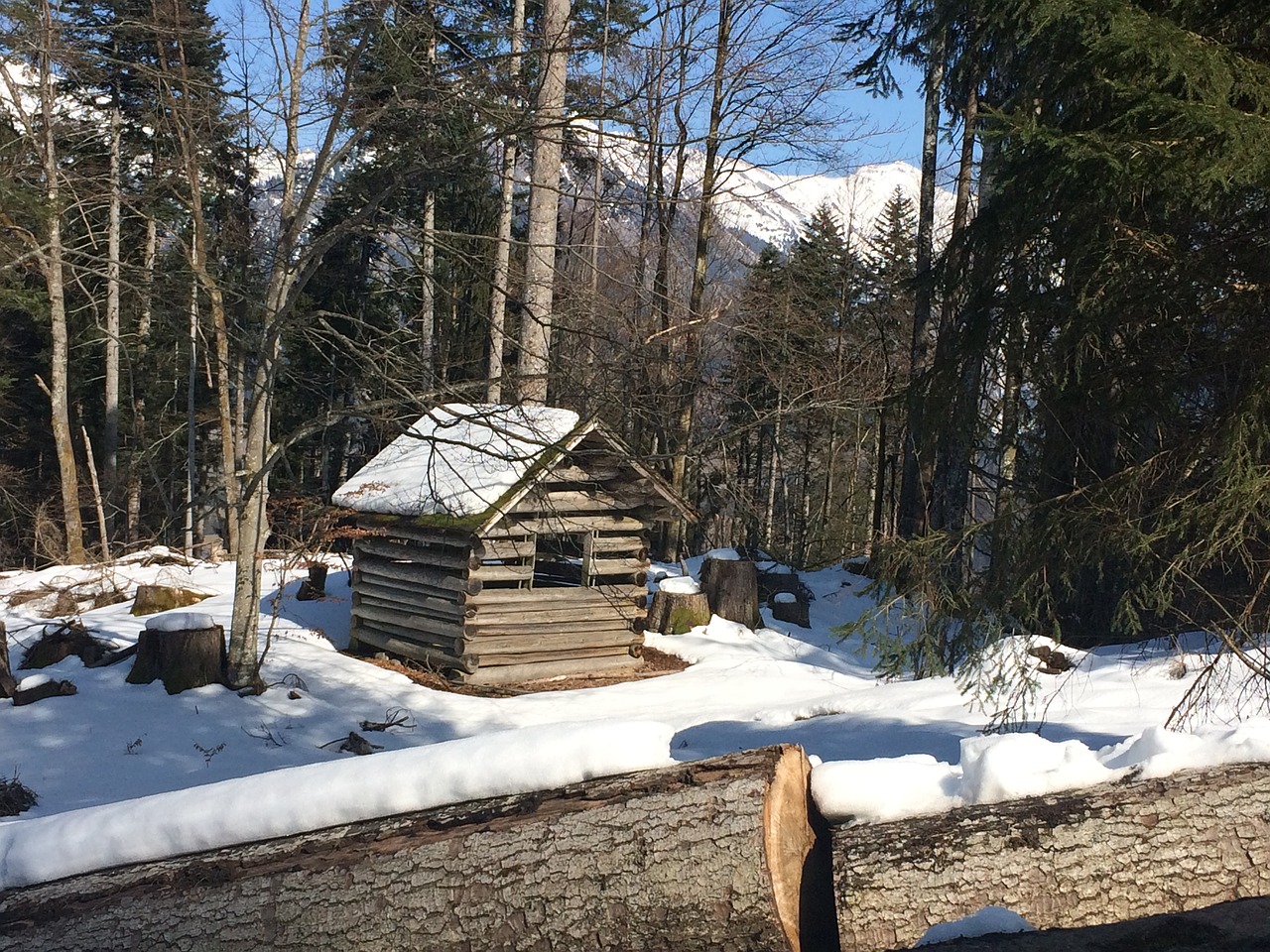 oberstdorf winter hut free photo