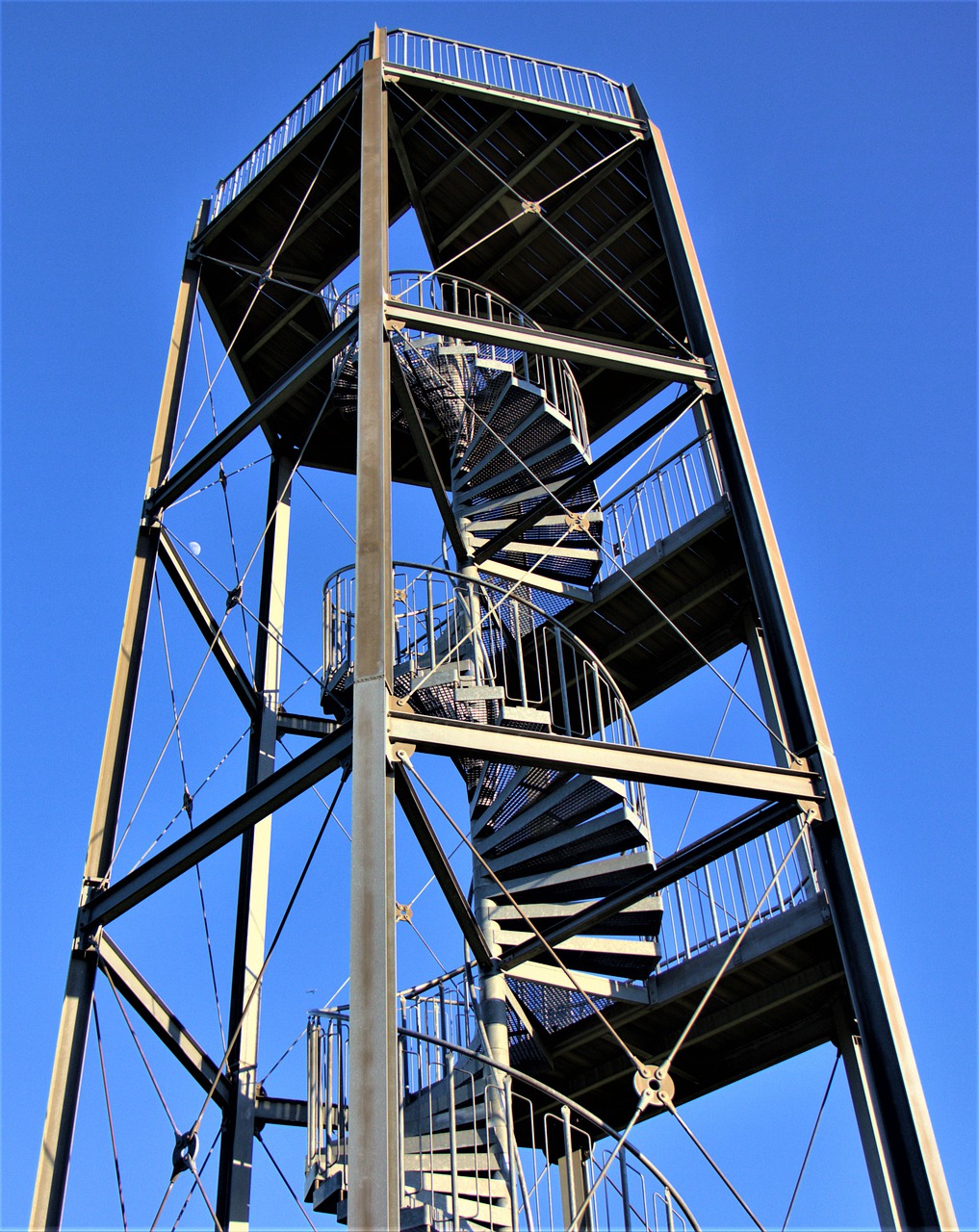 observation tower  spiral staircase  metal free photo
