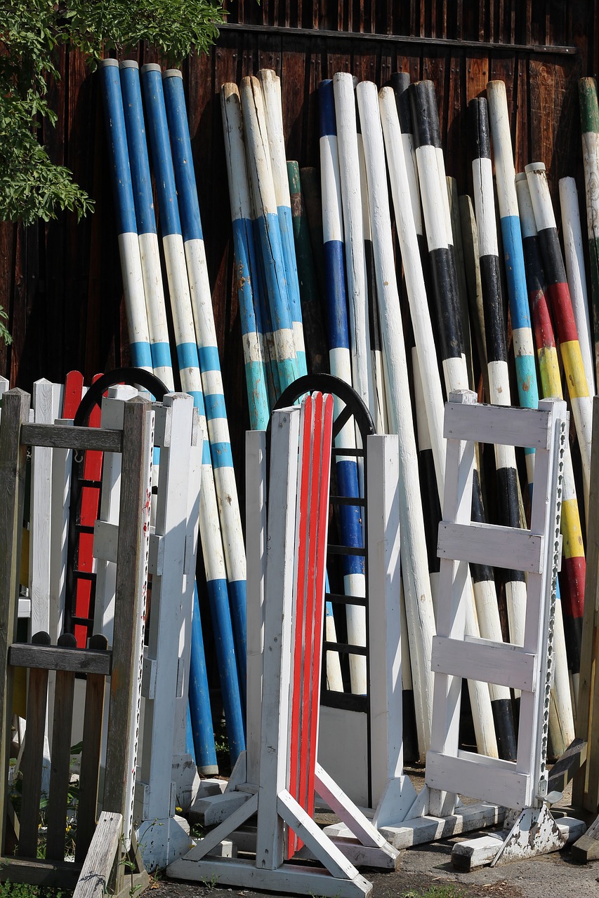 obstacle rods spring rods colorful free photo