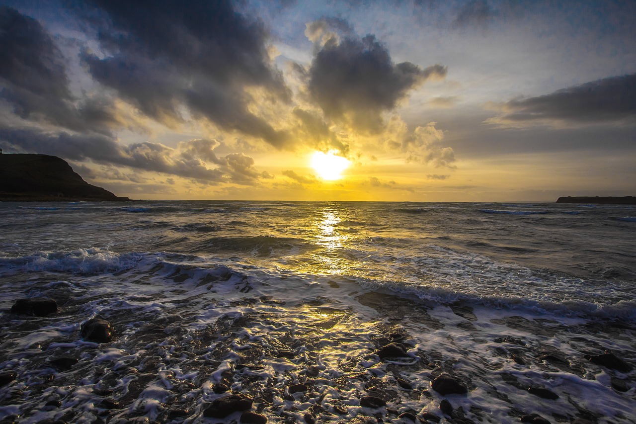 ocean coast sunset free photo