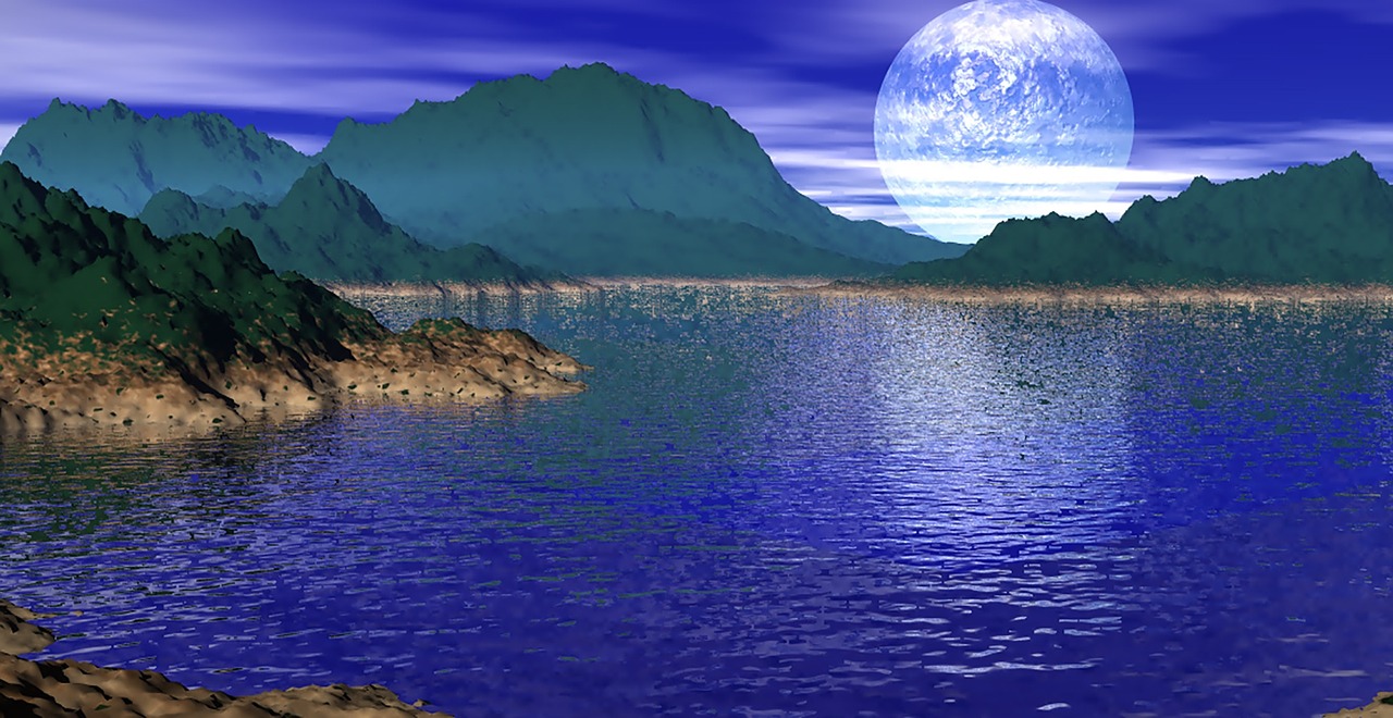 ocean moonlight island free photo