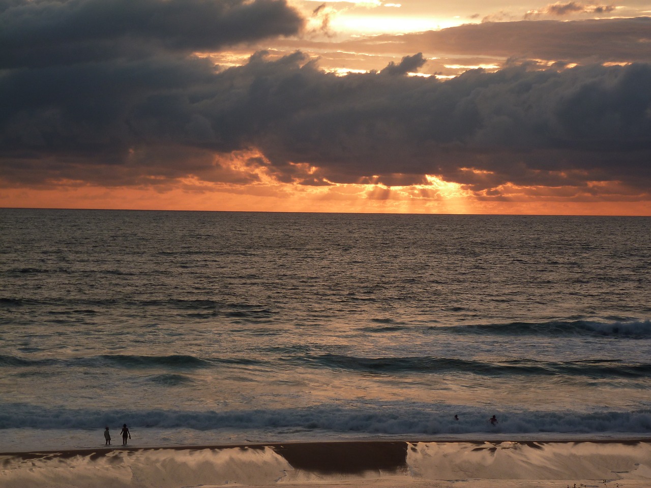 ocean sunset abendstimmung free photo