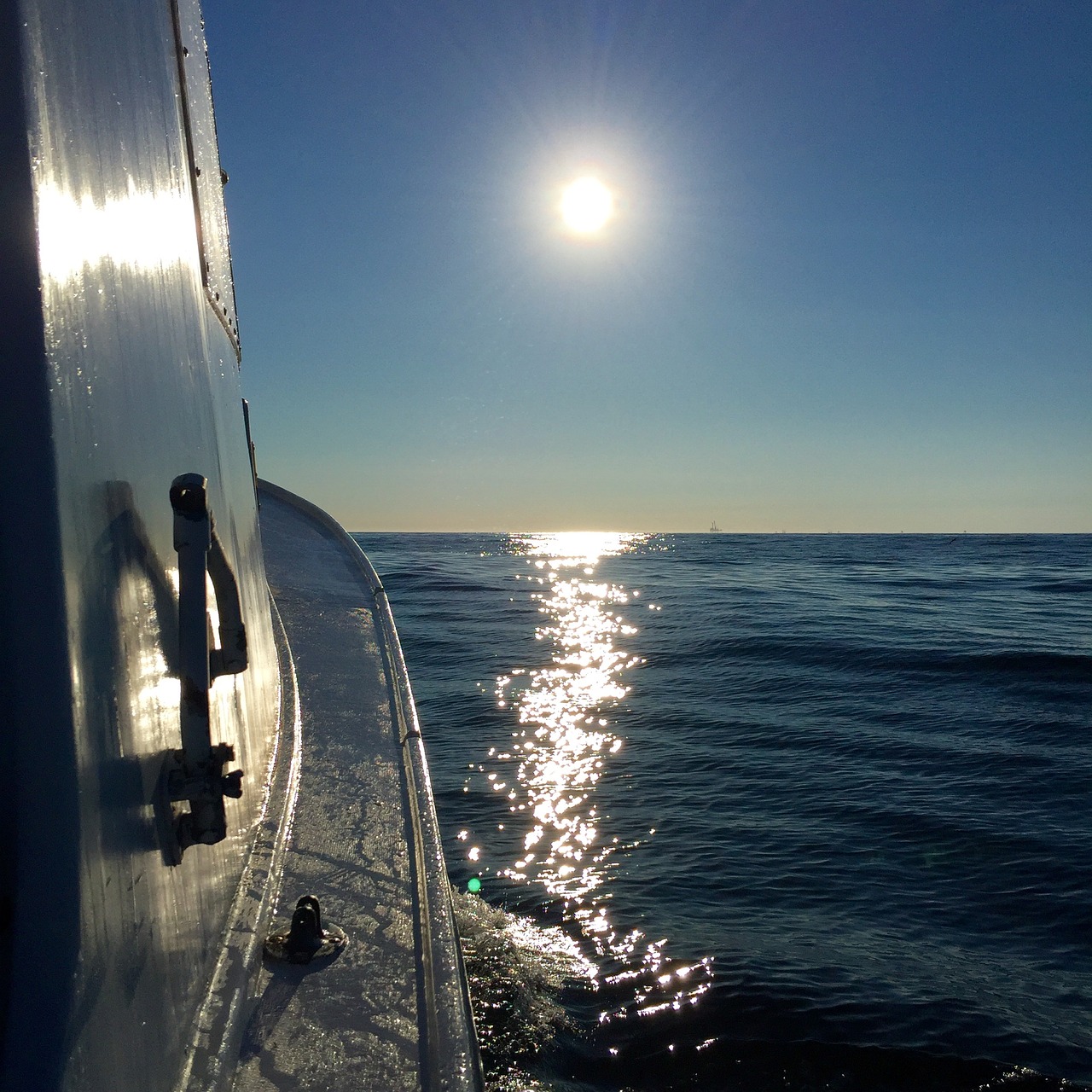 ocean sunrise boat free photo