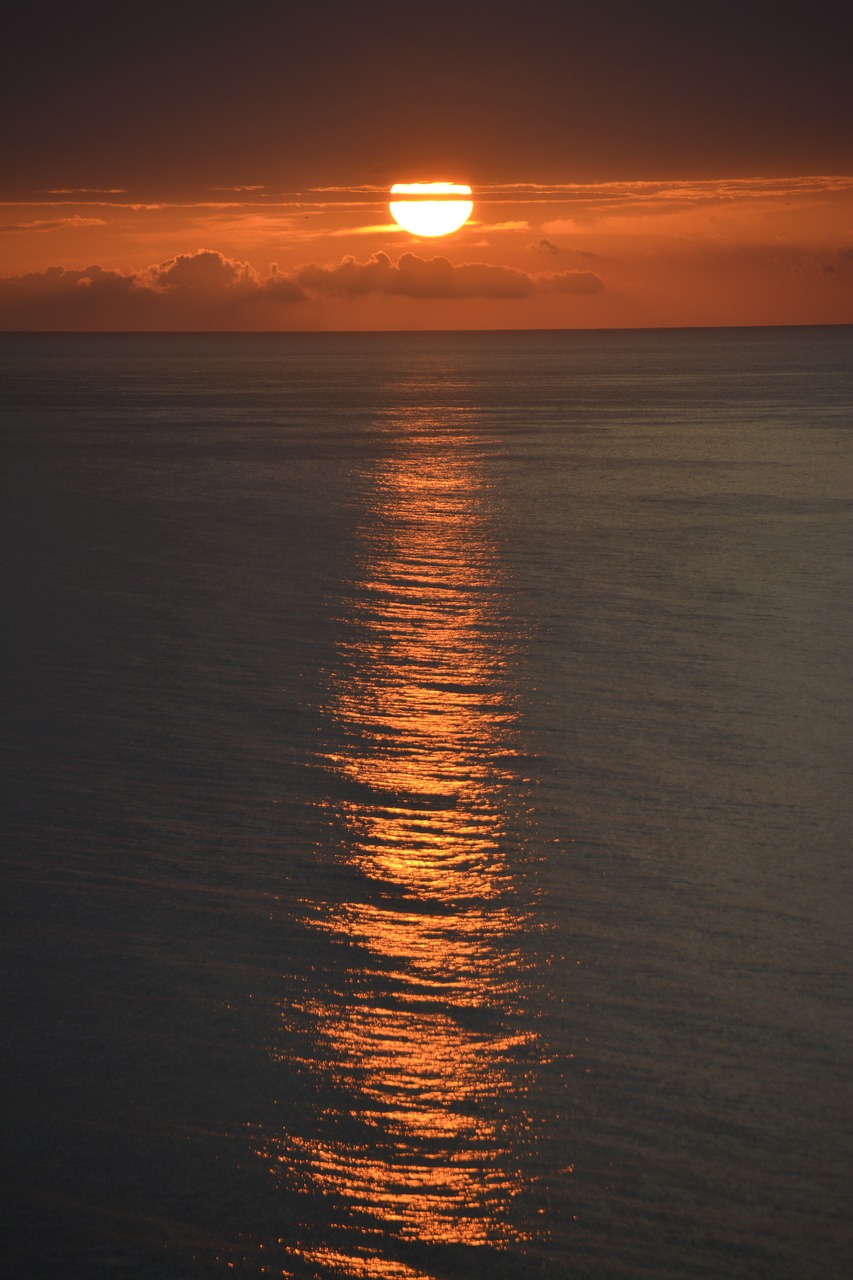 ocean orange sky sea free photo