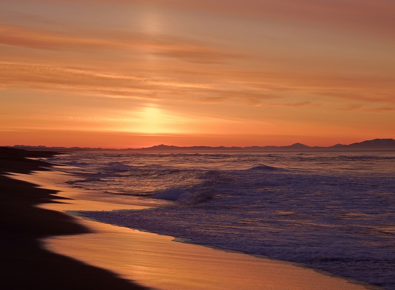 ocean sunrise wave free photo