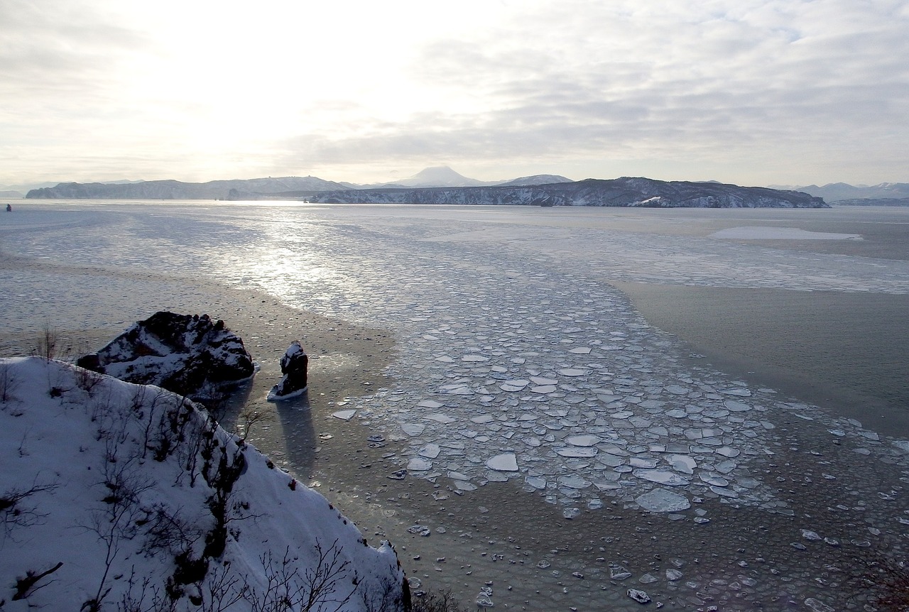 ocean bay ice floes free photo