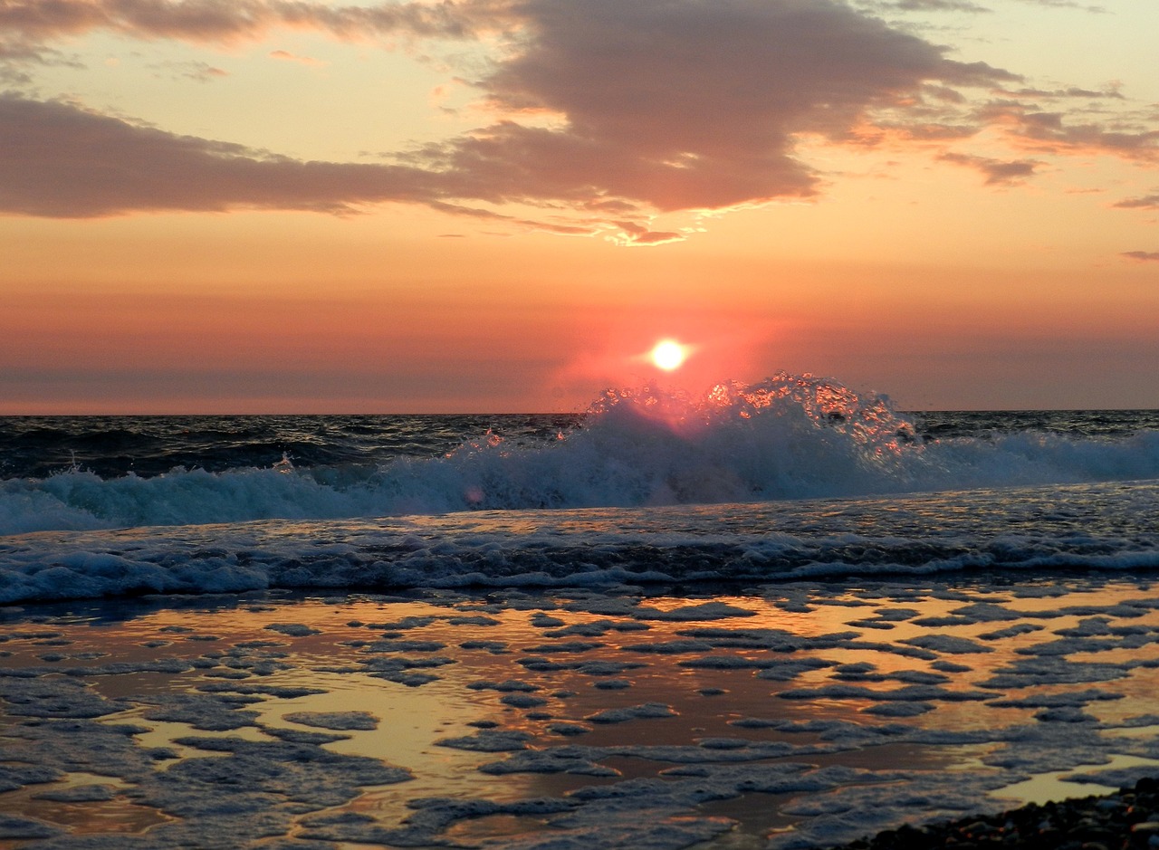 ocean sunrise wave free photo