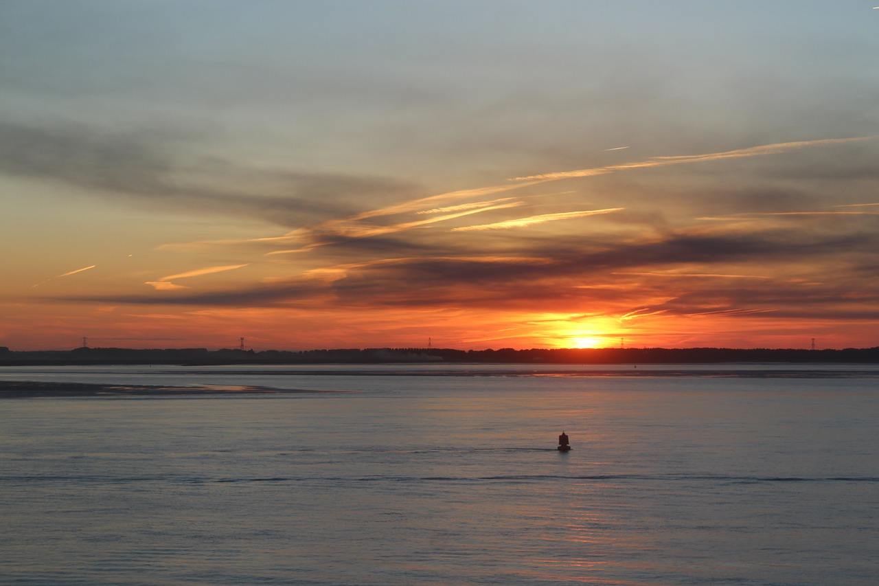 ocean sunset sky free photo