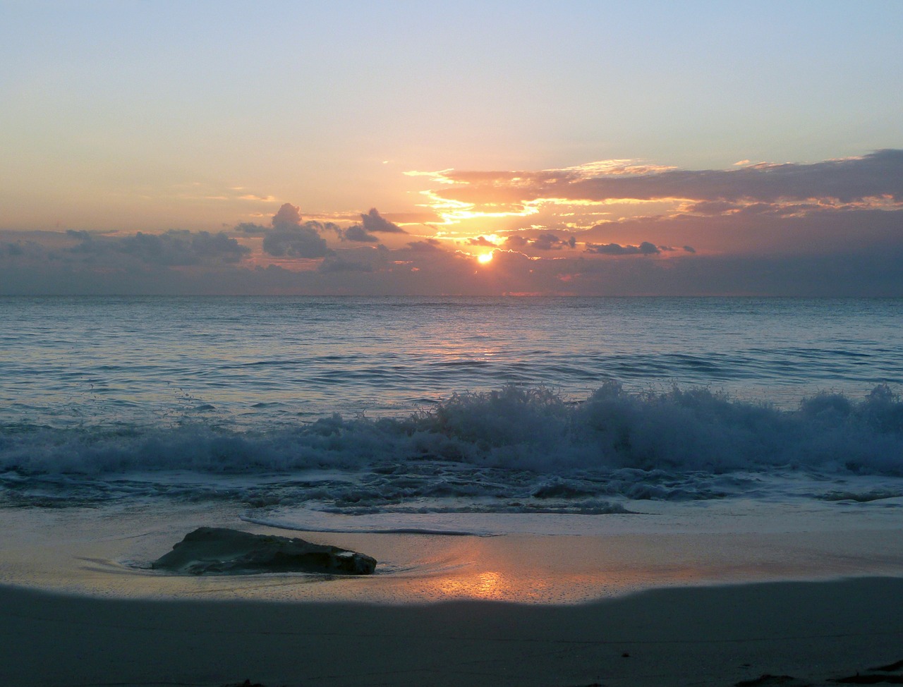 ocean waves sunset free photo