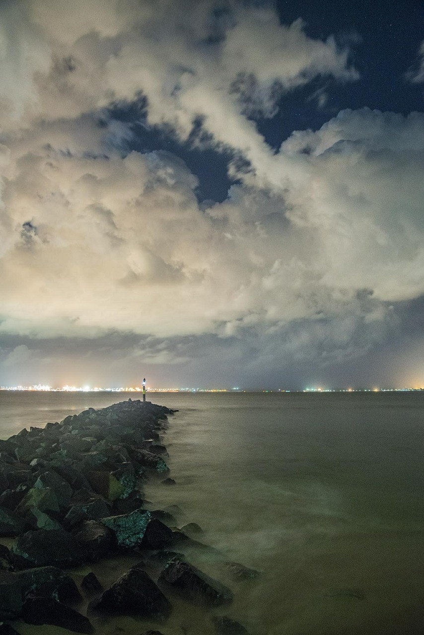 ocean clouds night free photo