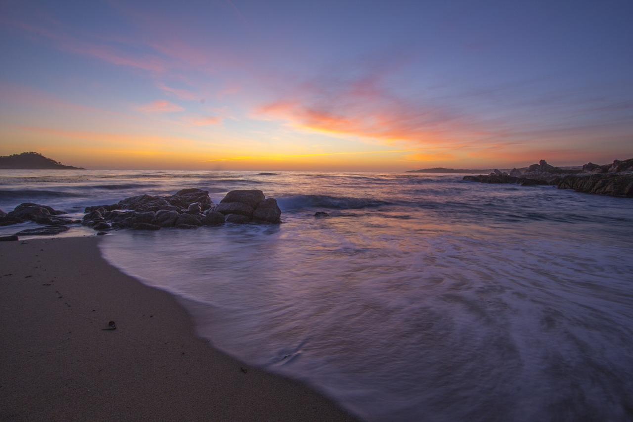 ocean beach sunset free photo