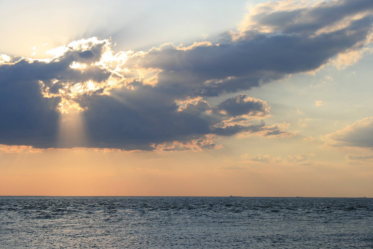 ocean clouds sky free photo