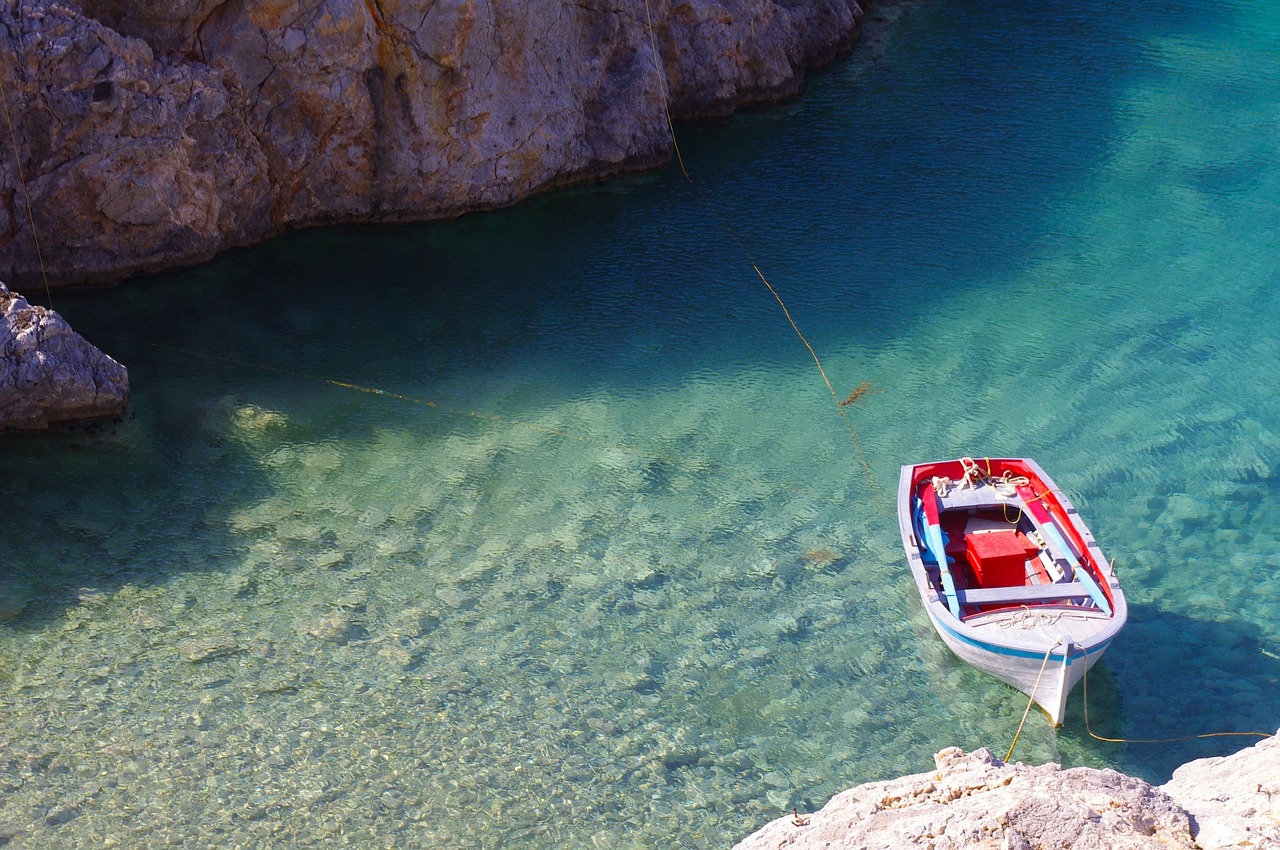 ocean rock boat free photo