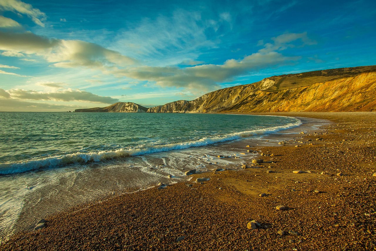 ocean worbarrow bay england free photo