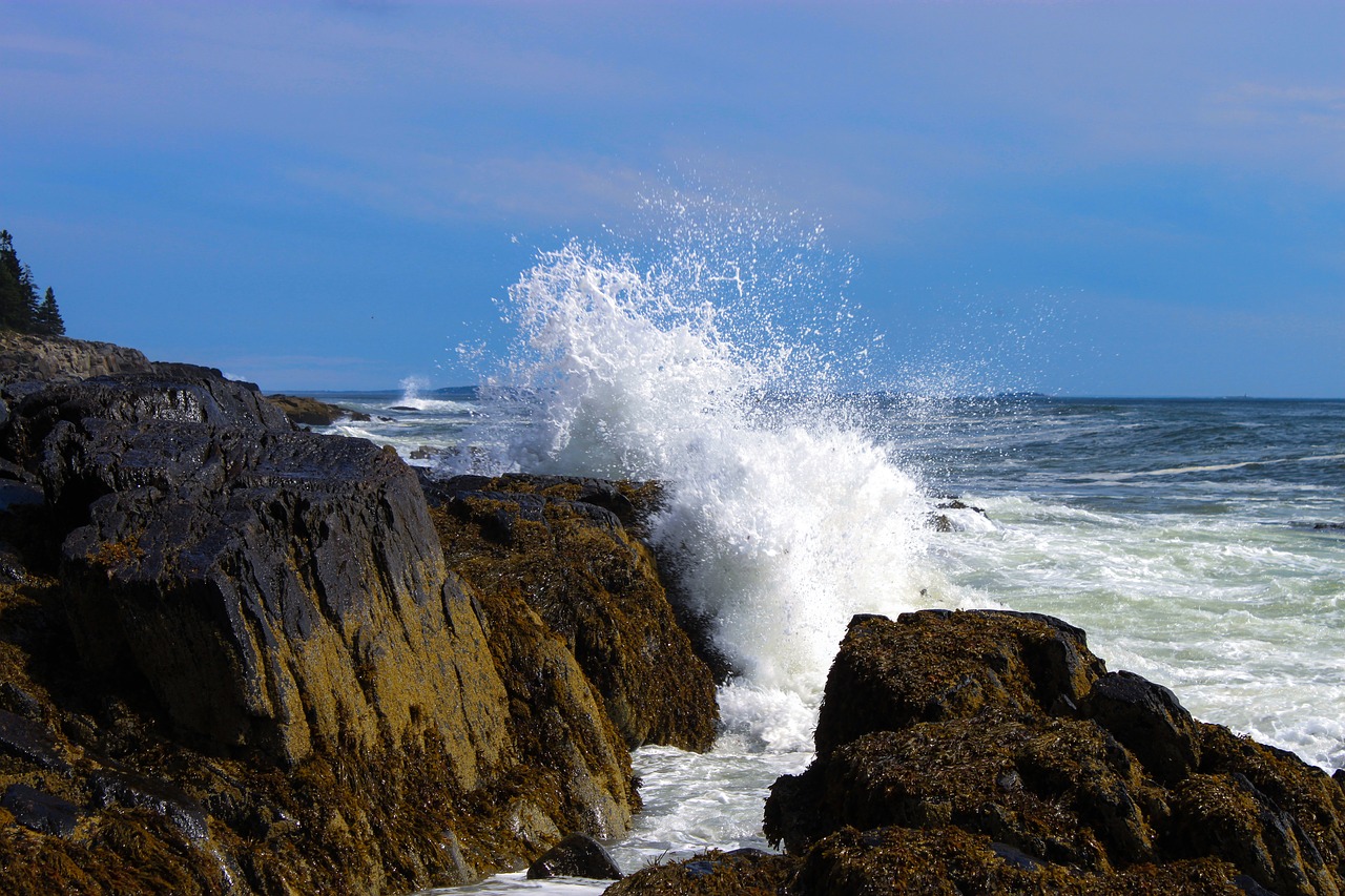 ocean spray ocean rocks free photo
