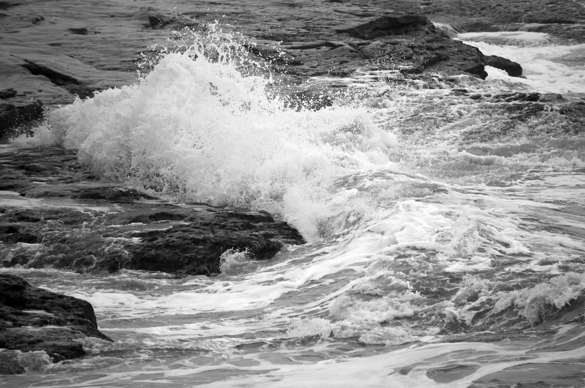 black white ocean waves free photo