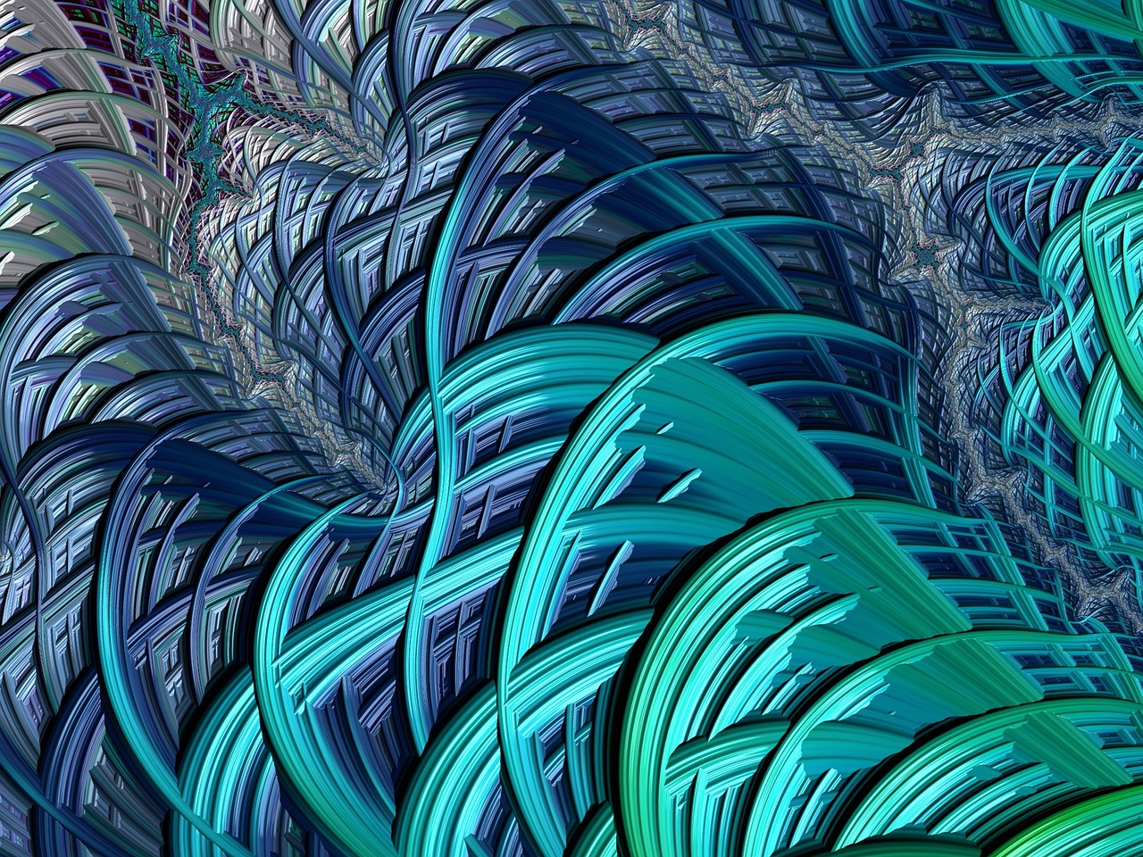 oceanic fractal turquoise free photo