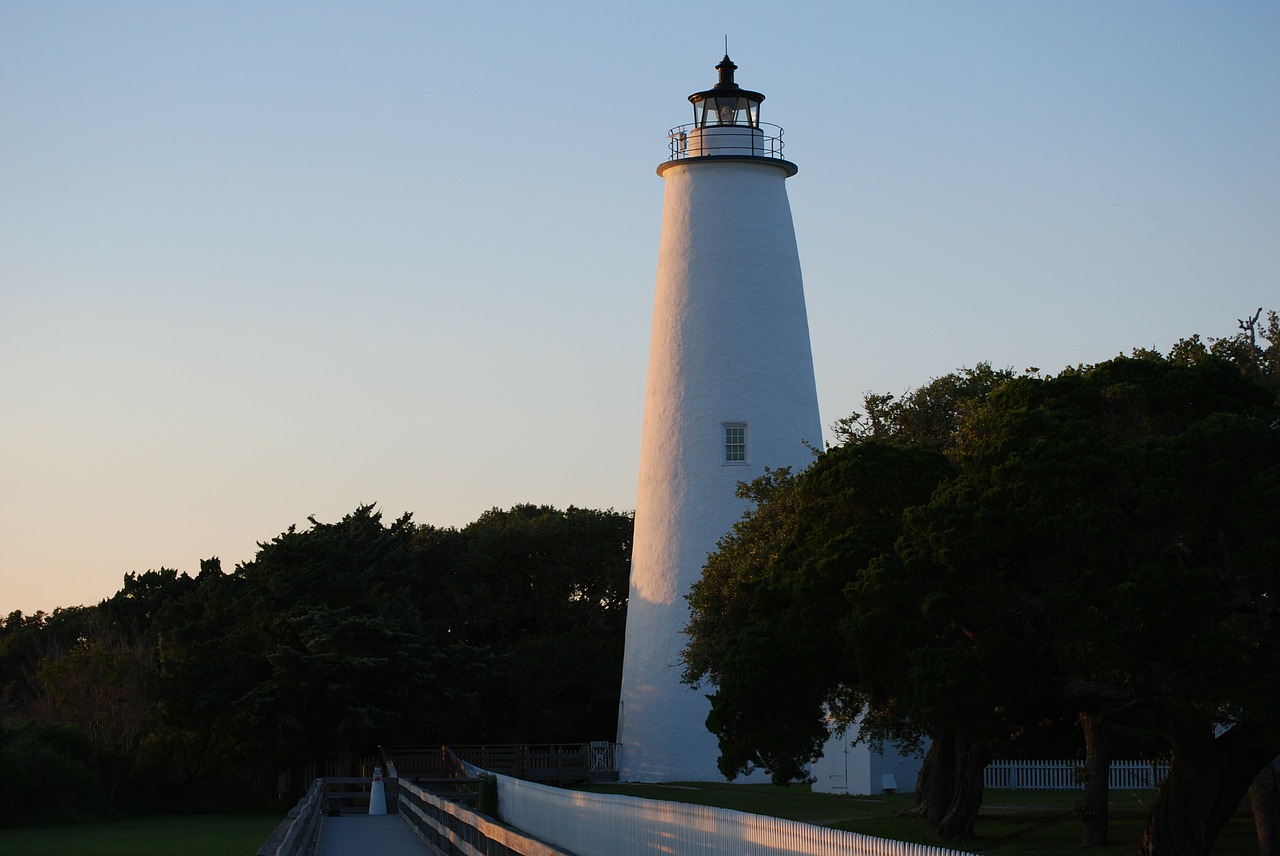 ocracoke lighthouse white free photo