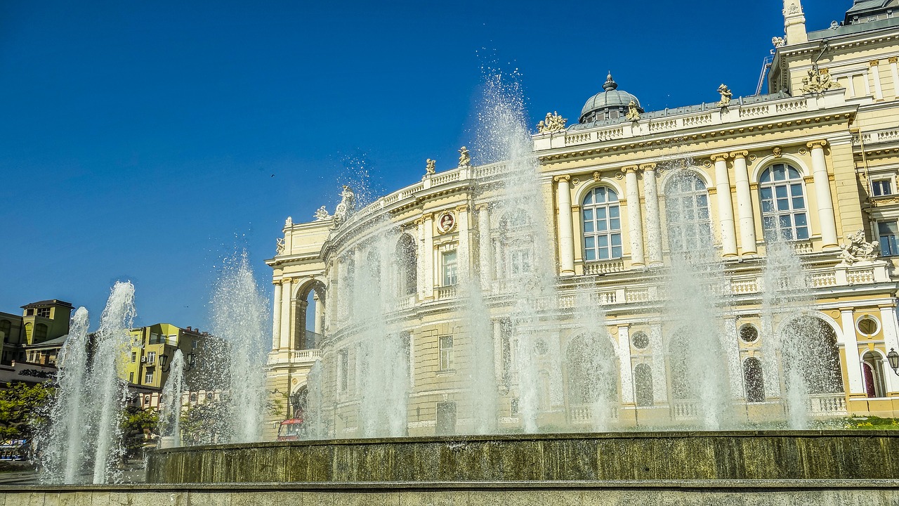 odess theatre fountain free photo