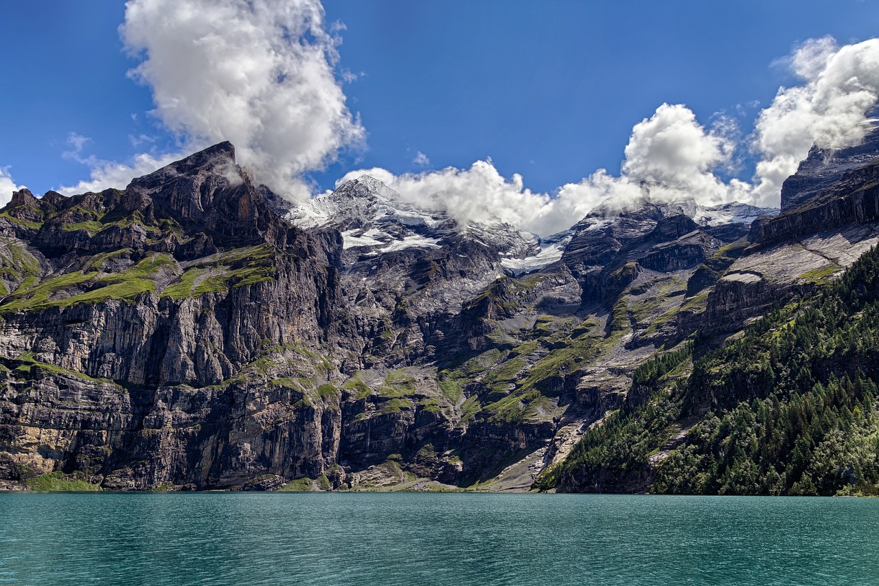 oeschinensee  lake  mountain free photo