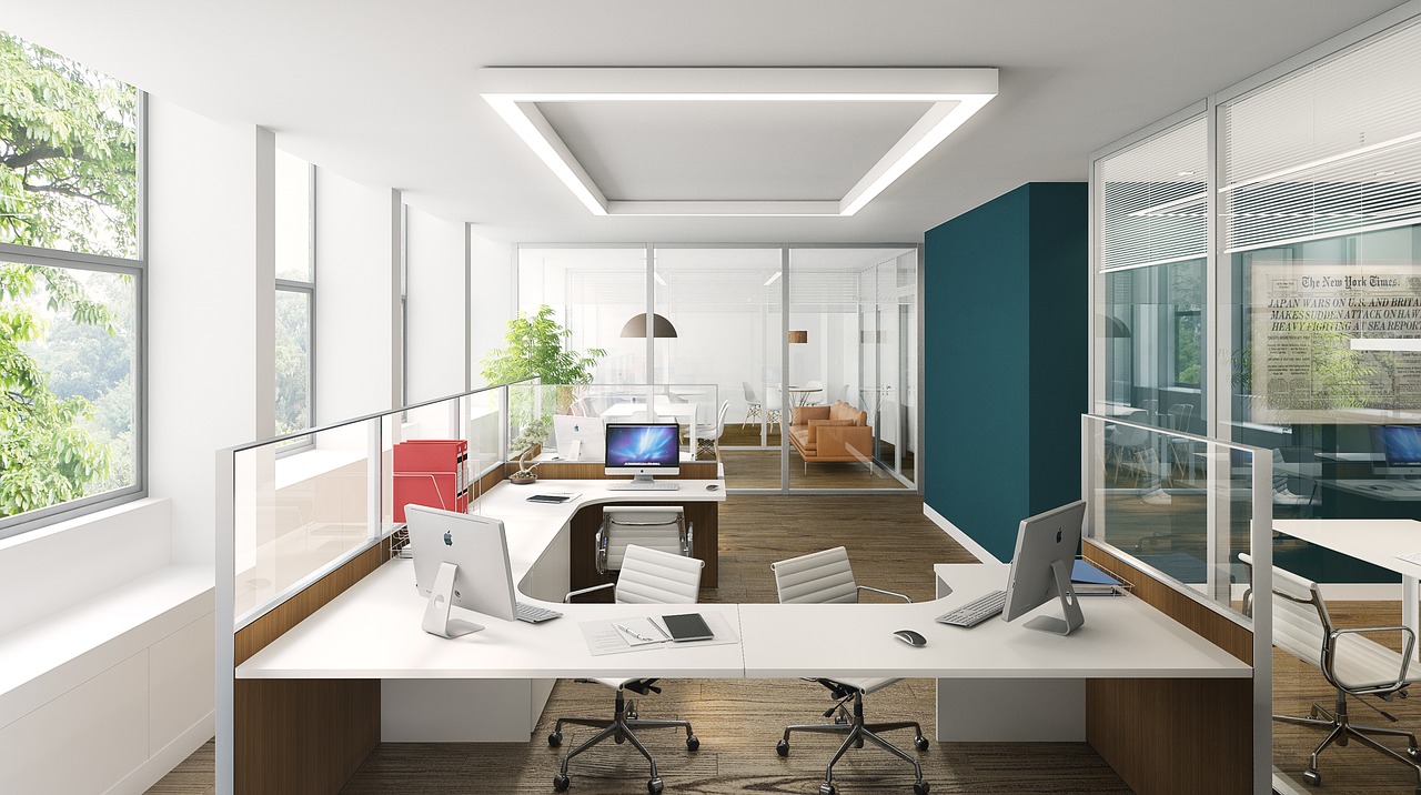 office minimal render free photo