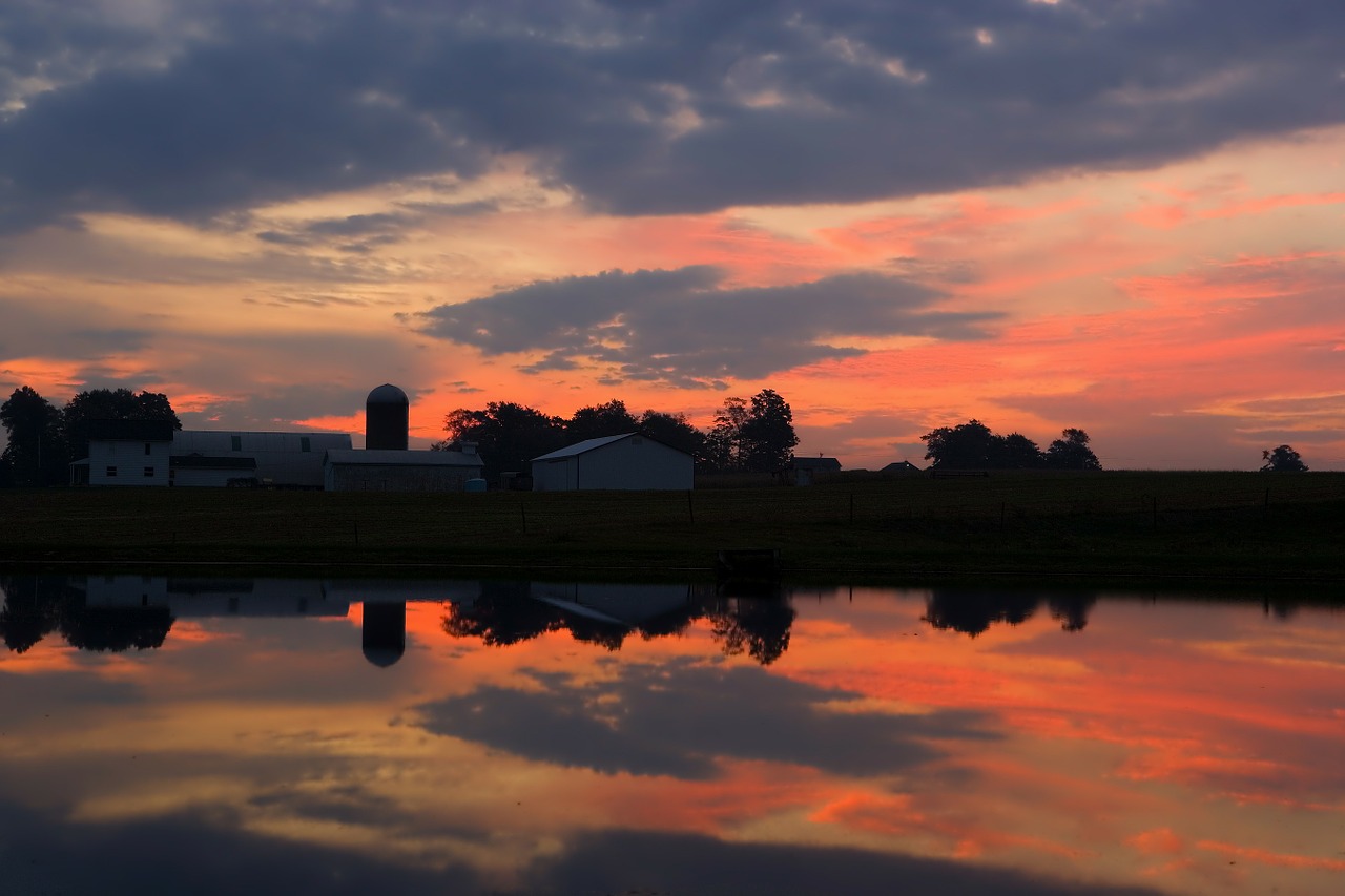 ohio sunset farm free photo