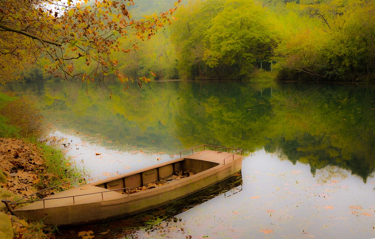 oil painting the scenery boat free photo