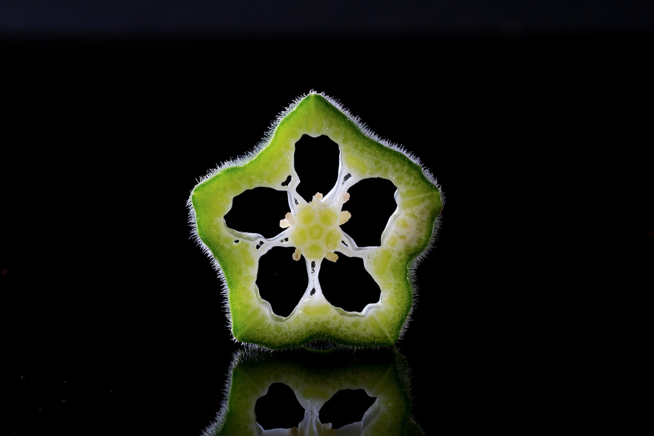 okra  sliced  isolated free photo