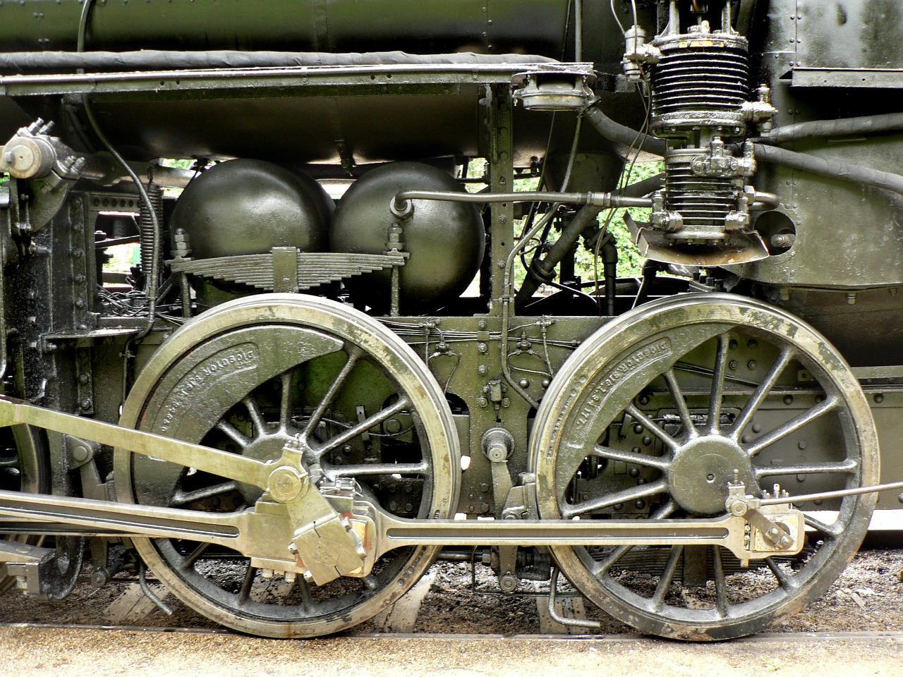 old steam engine part free photo