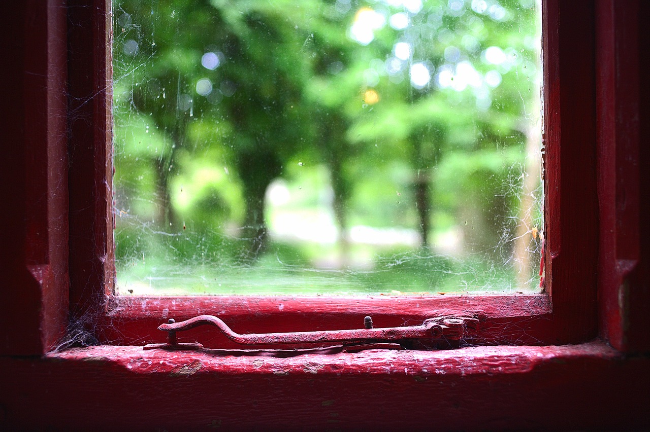 old window red free photo