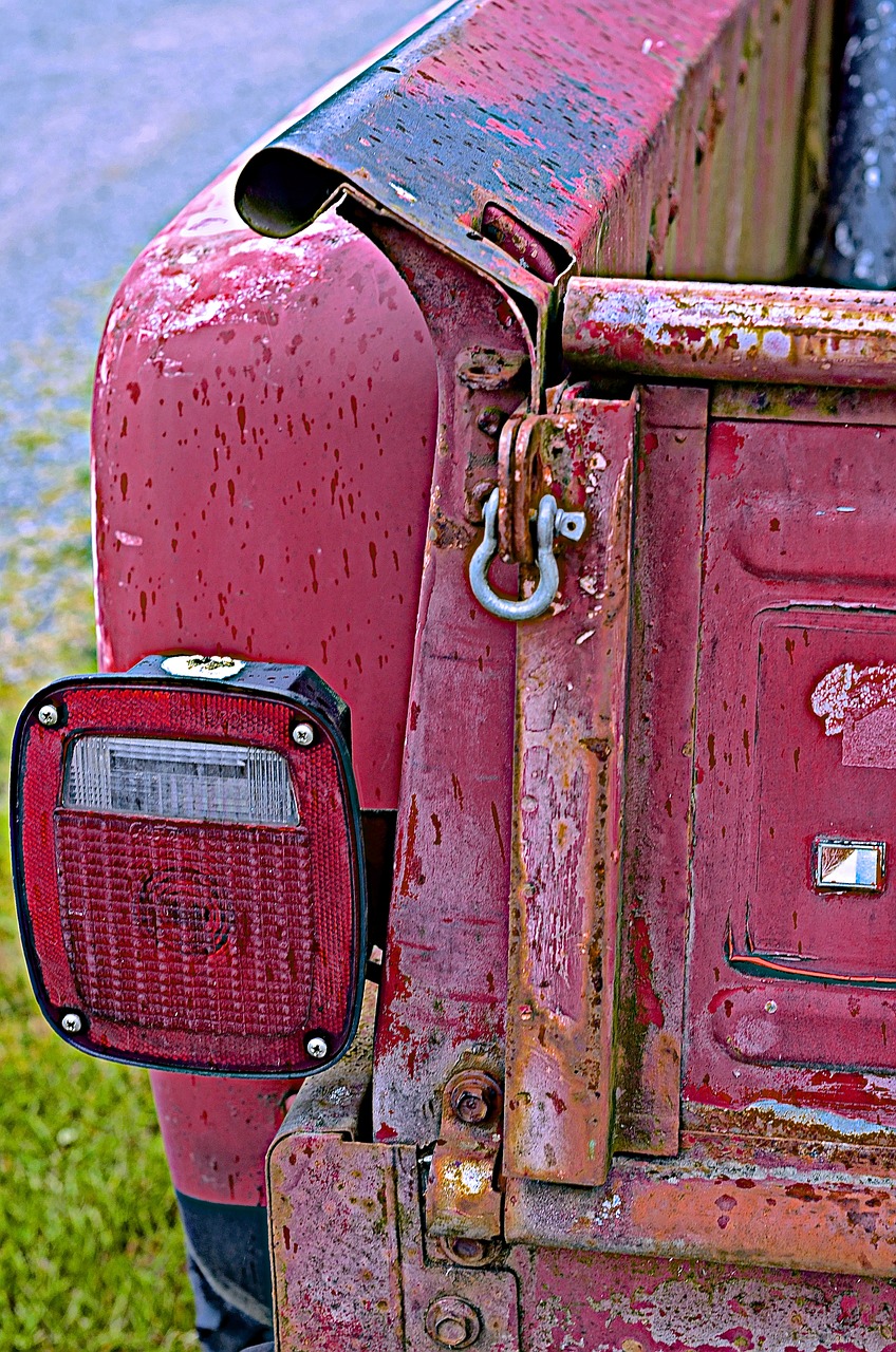 old red truck free photo